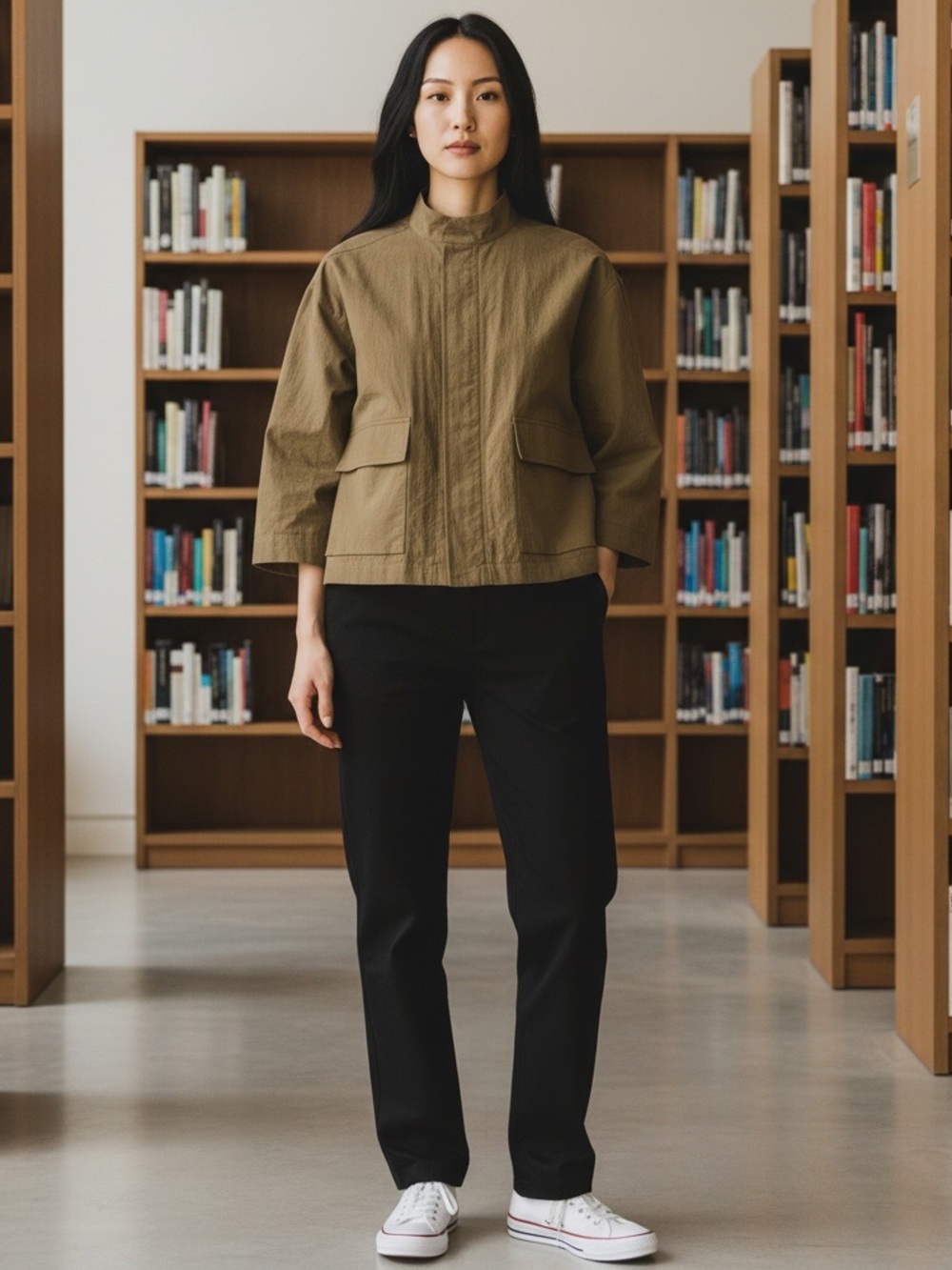 OSKA Boxy Cropped Jacket Olive 0/XS